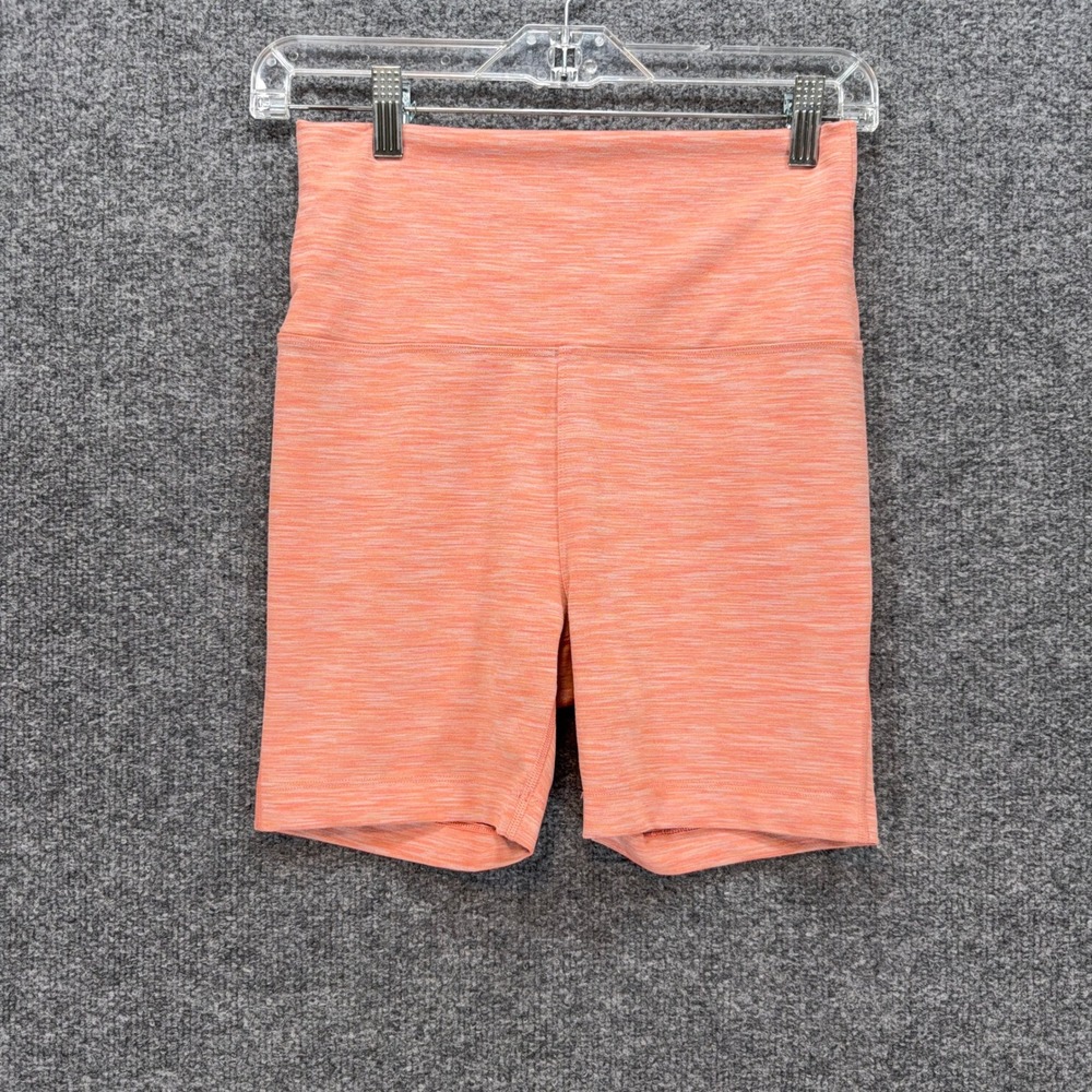 Outdoor Voices Biker Shorts Women Medium Orange Space Dye TechSweat High Rise 5"